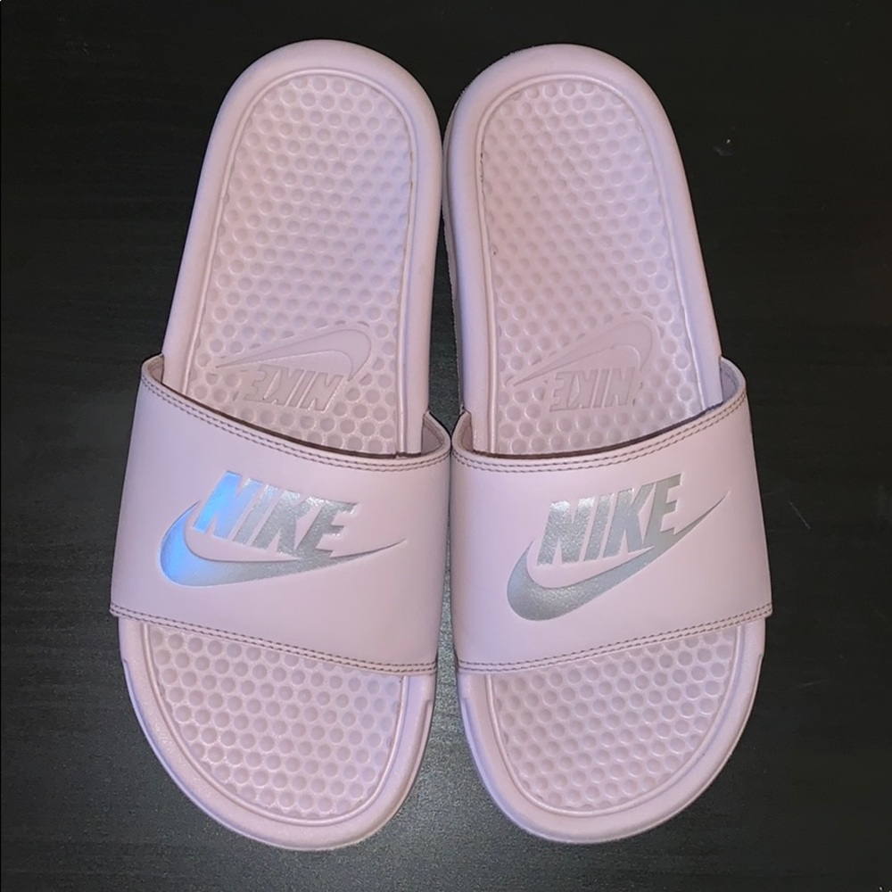 Purple Nike Sliders
